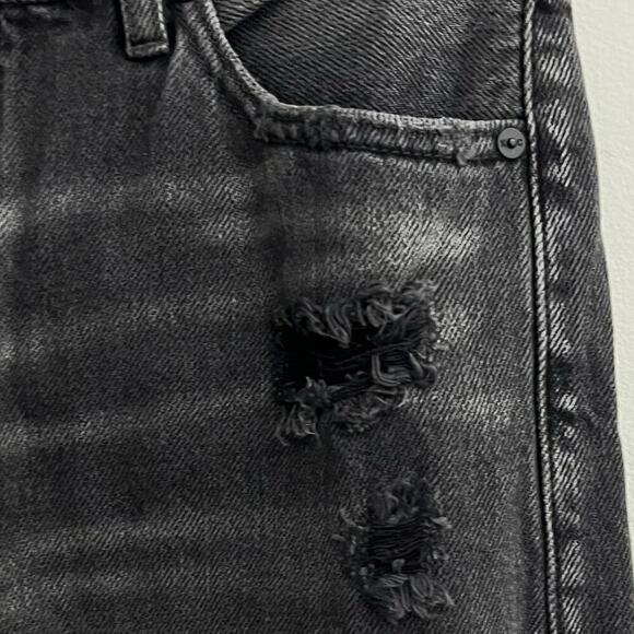 Kancan 90’s Boyfriend Jeans Women’s Sz 11/29 Black Distressed Baggy Button Fly - Picture 5 of 13